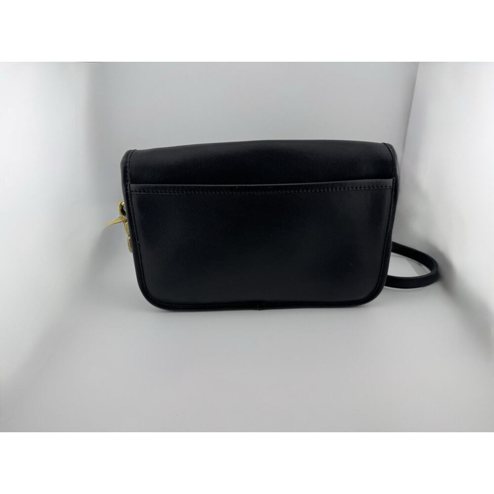 Vintage 1990s Coach Compact Pouch Crossbody Bag Black Minimalist Timeless - Picture 4 of 14